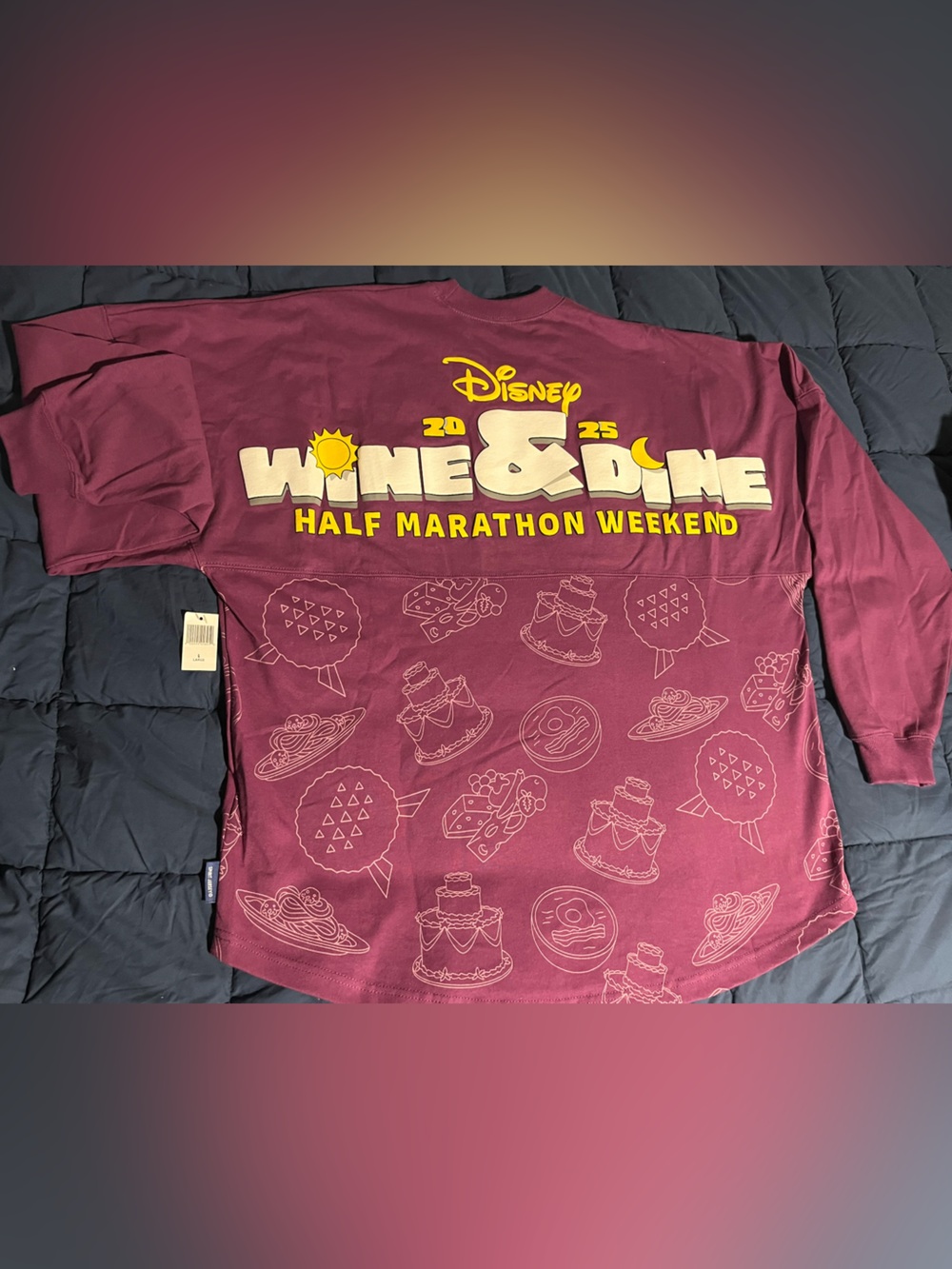 Disney Maroon 'Wine & Dine' 2025 Half Marathon Weekend Spirit Jersey